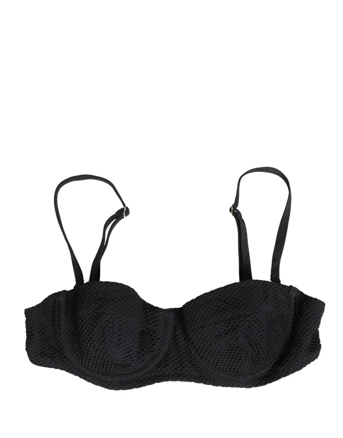 Dolce &amp; Gabbana Black Nylon Padded Balconnet Brassiere Underwear