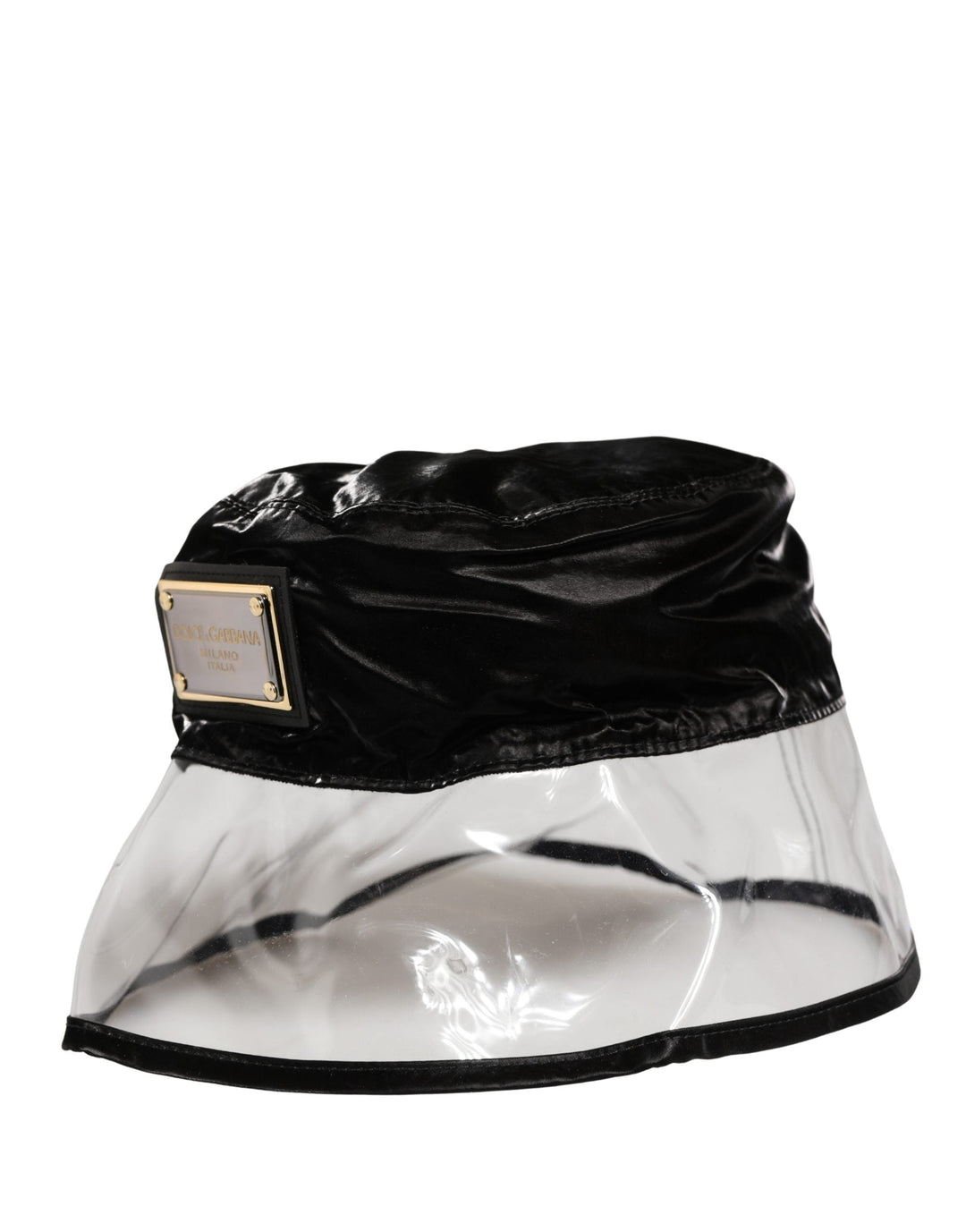 Dolce &amp; Gabbana Black Nylon Plastic Fisherman Bucket Capello Hat