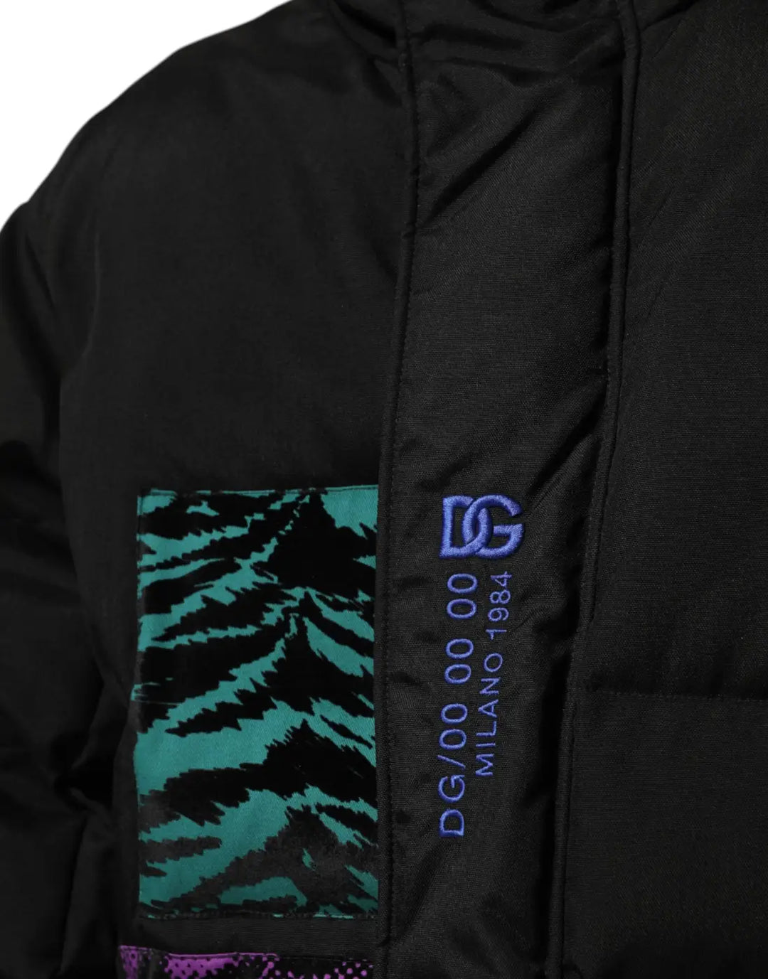 Dolce &amp; Gabbana Black Nylon Puffer Men Full Zip Jacket