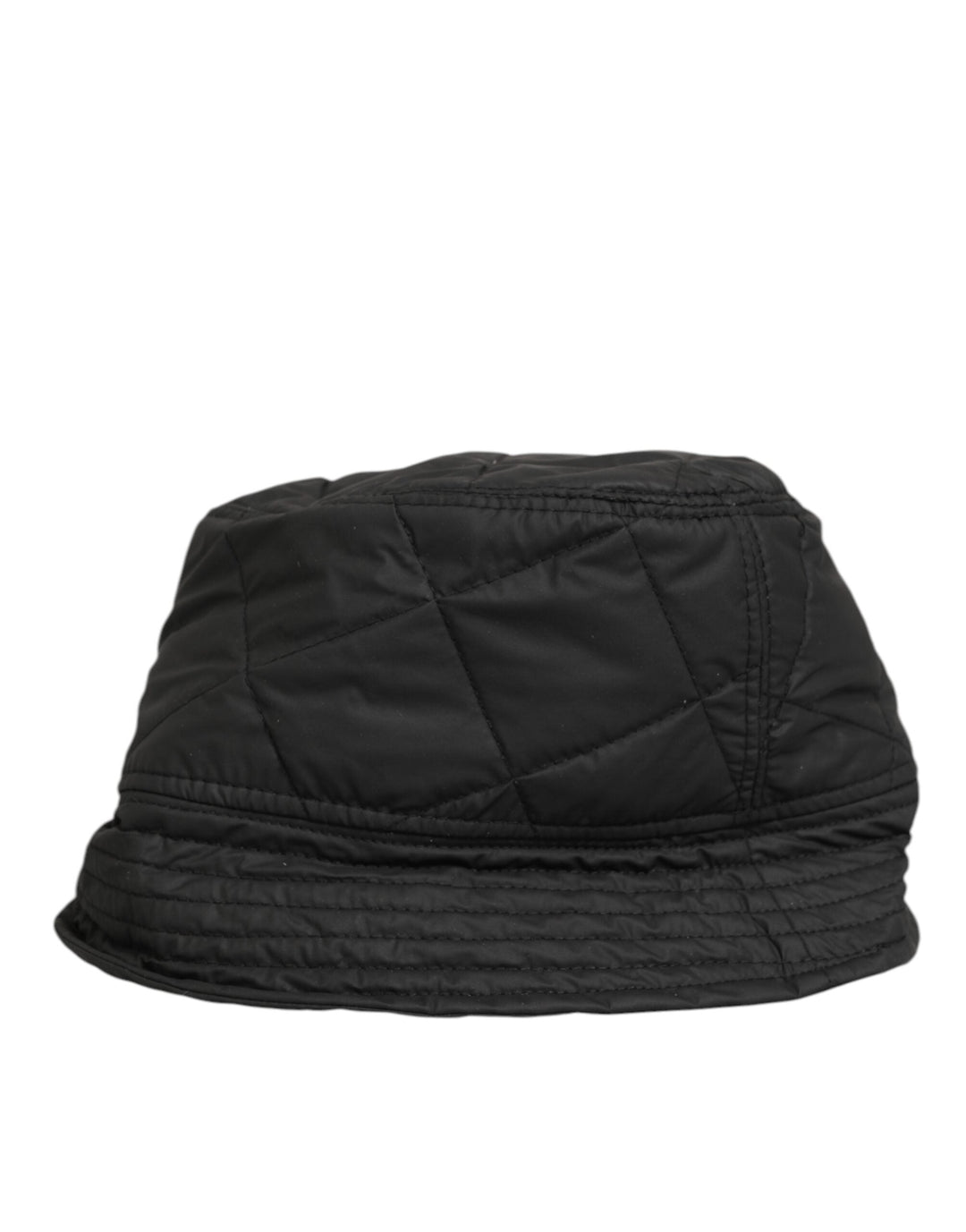 Dolce &amp; Gabbana Black Nylon Quilted Bucket Men Capello Hat
