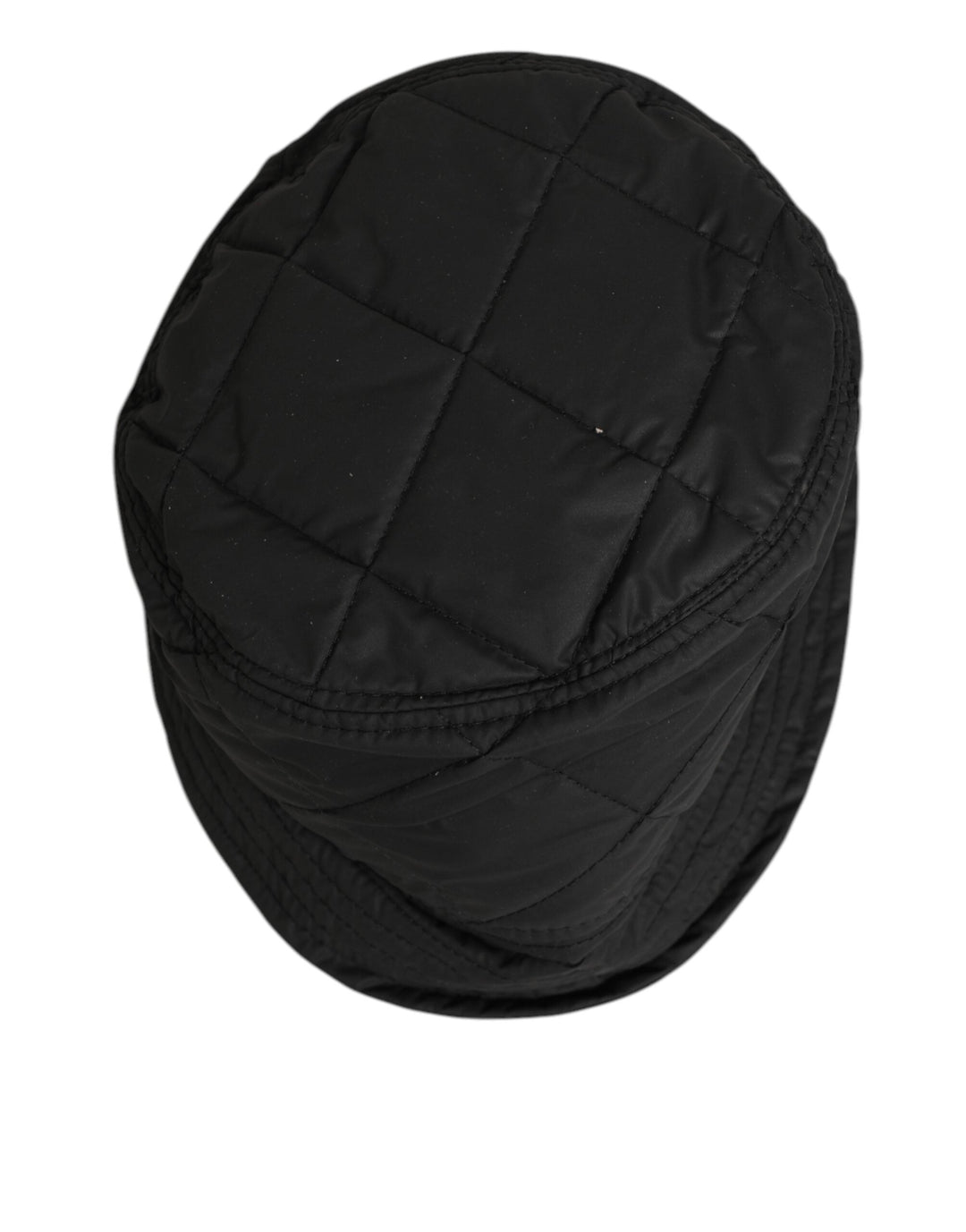 Dolce &amp; Gabbana Black Nylon Quilted Bucket Men Capello Hat
