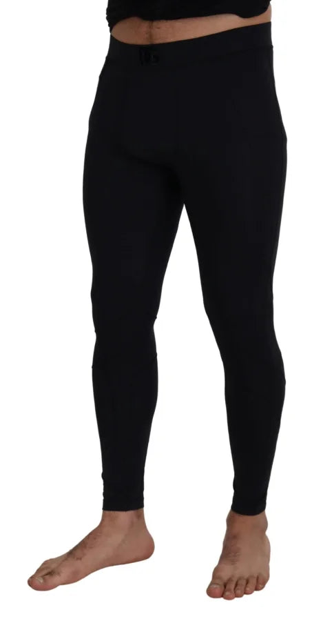 Dolce & Gabbana Black Nylon Slim Fit Stretch Pants