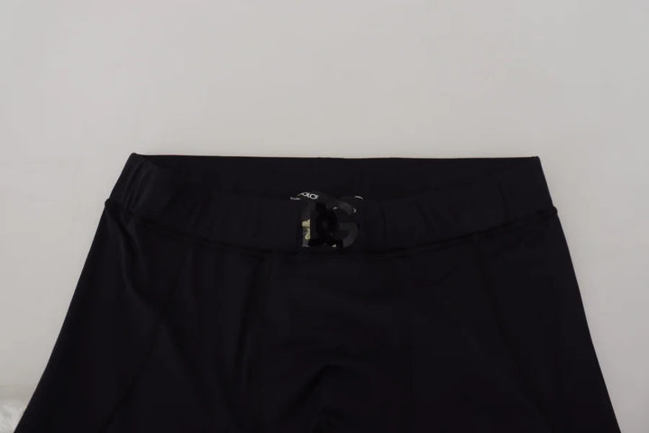 Dolce &amp; Gabbana Black Nylon Slim Fit Stretch Pants