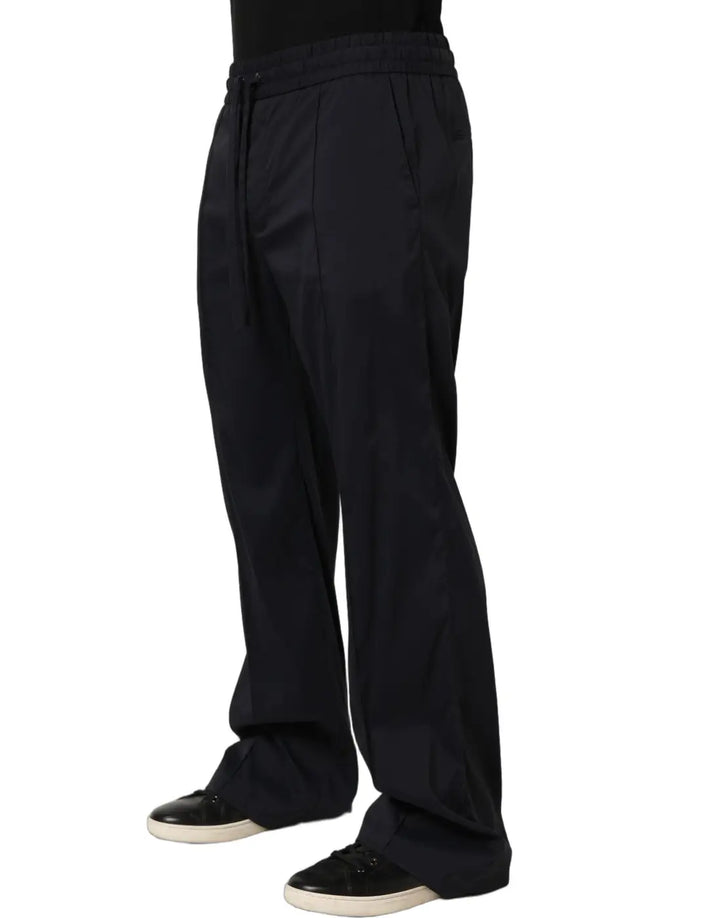 Dolce &amp; Gabbana Black Nylon Straight Jogger Sweatpants Pants