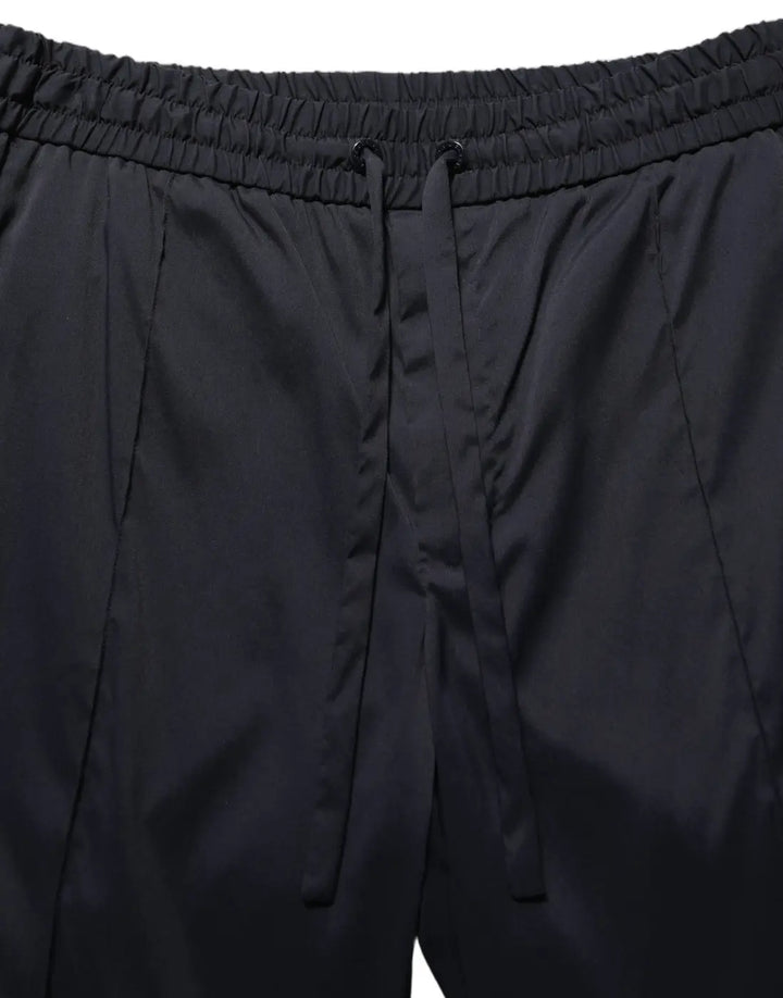 Dolce &amp; Gabbana Black Nylon Straight Jogger Sweatpants Pants