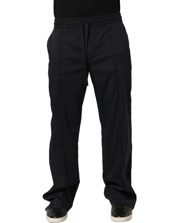 Dolce & Gabbana Black Nylon Straight Jogger Sweatpants Pants