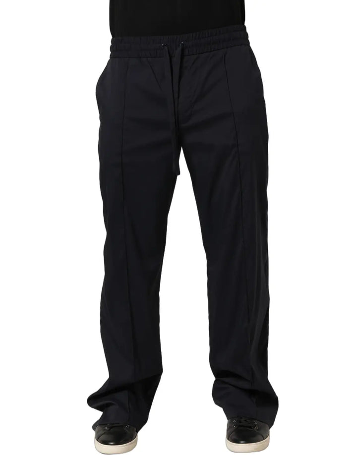 Dolce &amp; Gabbana Black Nylon Straight Jogger Sweatpants Pants
