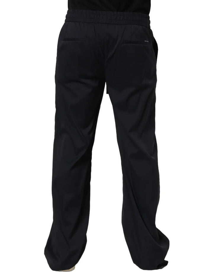 Dolce &amp; Gabbana Black Nylon Straight Jogger Sweatpants Pants