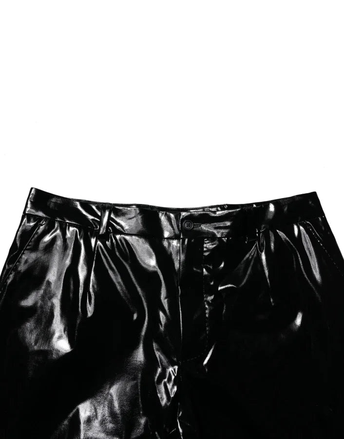 Dolce &amp; Gabbana Black Nylon Straight Men Pants