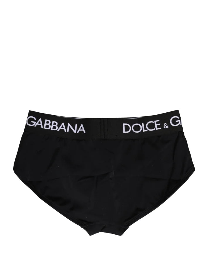 Dolce &amp; Gabbana Black Nylon Stretch Coulotte Panty Underwear