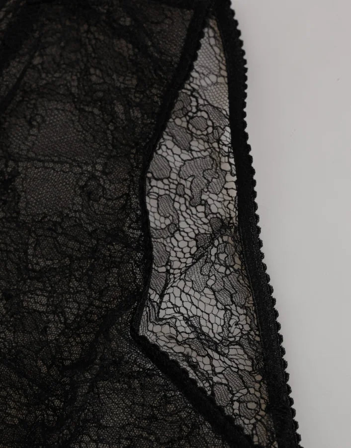 Dolce &amp; Gabbana Black Nylon Stretch High Waist Panty Underwear