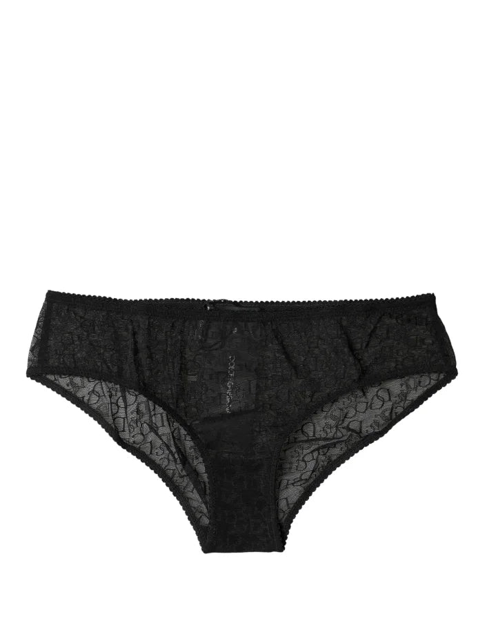 Dolce &amp; Gabbana Black Nylon Stretch Mid Waist Brief Underwear