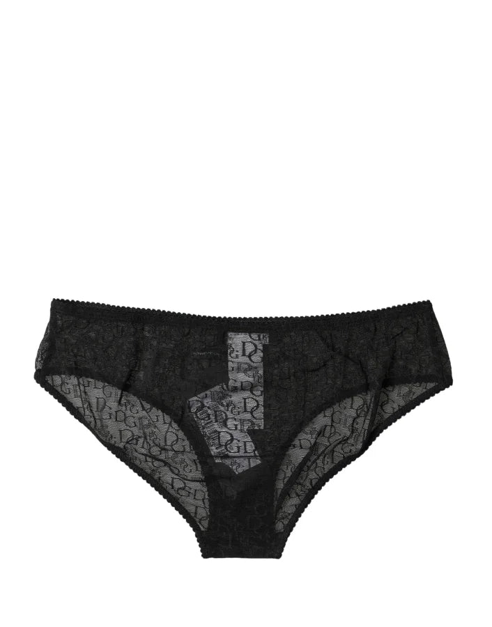 Dolce &amp; Gabbana Black Nylon Stretch Mid Waist Brief Underwear