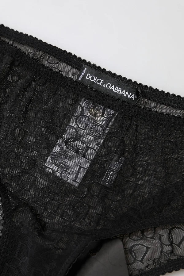 Dolce &amp; Gabbana Black Nylon Stretch Mid Waist Brief Underwear