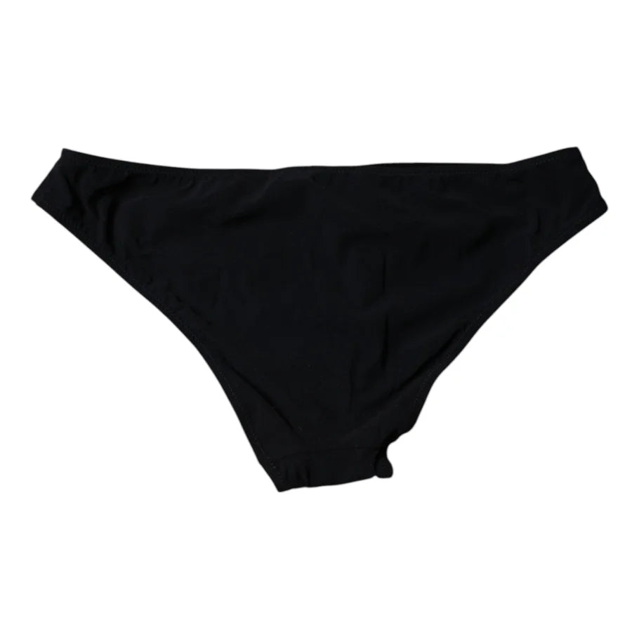 Dolce &amp; Gabbana Black Nylon Stretch Mid Waist Panty Underwear