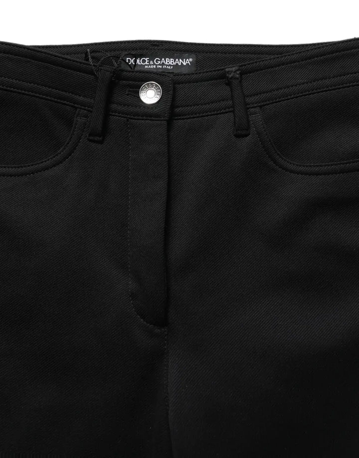 Dolce &amp; Gabbana Black Nylon Stretch Skinny High Waist Pants