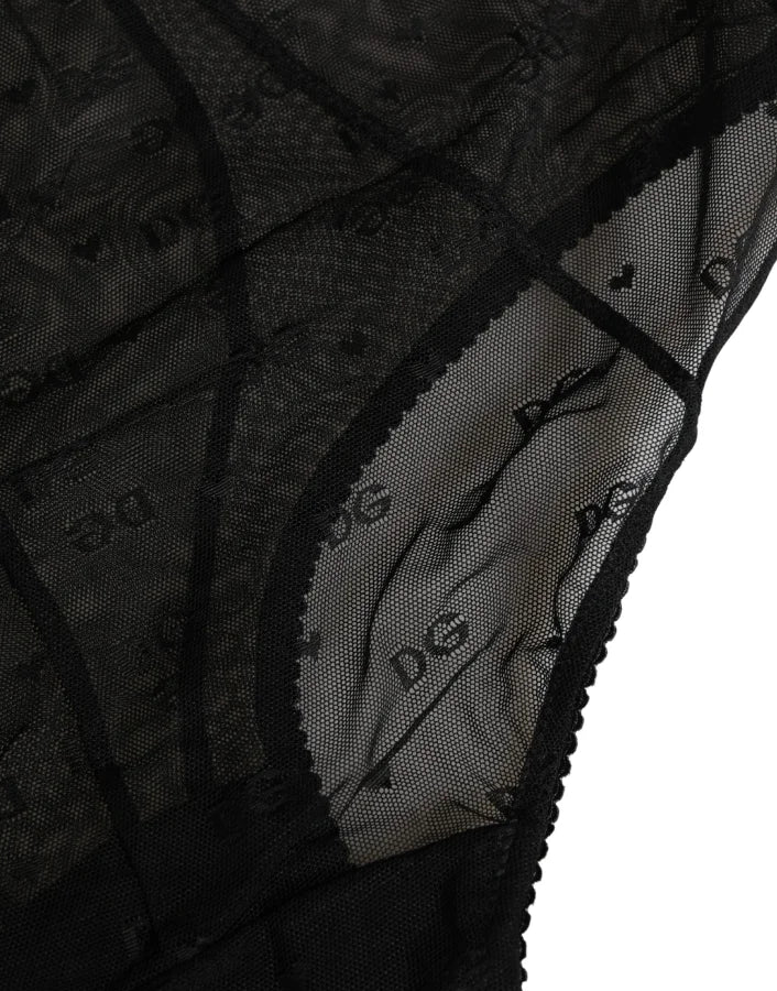 Dolce &amp; Gabbana Black Nylon Stretch Slip Girdle Panty Underwear