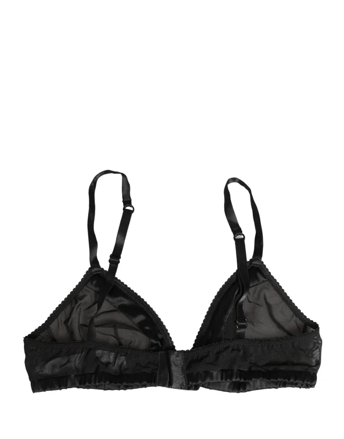Dolce &amp; Gabbana Black Nylon Stretch Soft Cup Brassiere Underwear