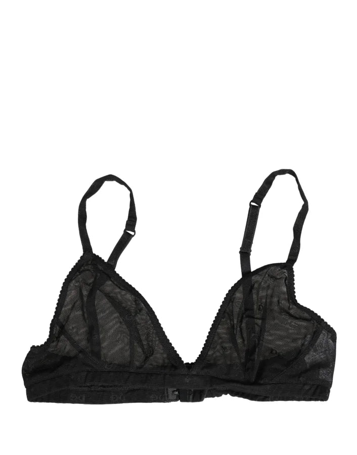 Dolce &amp; Gabbana Black Nylon Stretch Soft Cup Brassiere Underwear