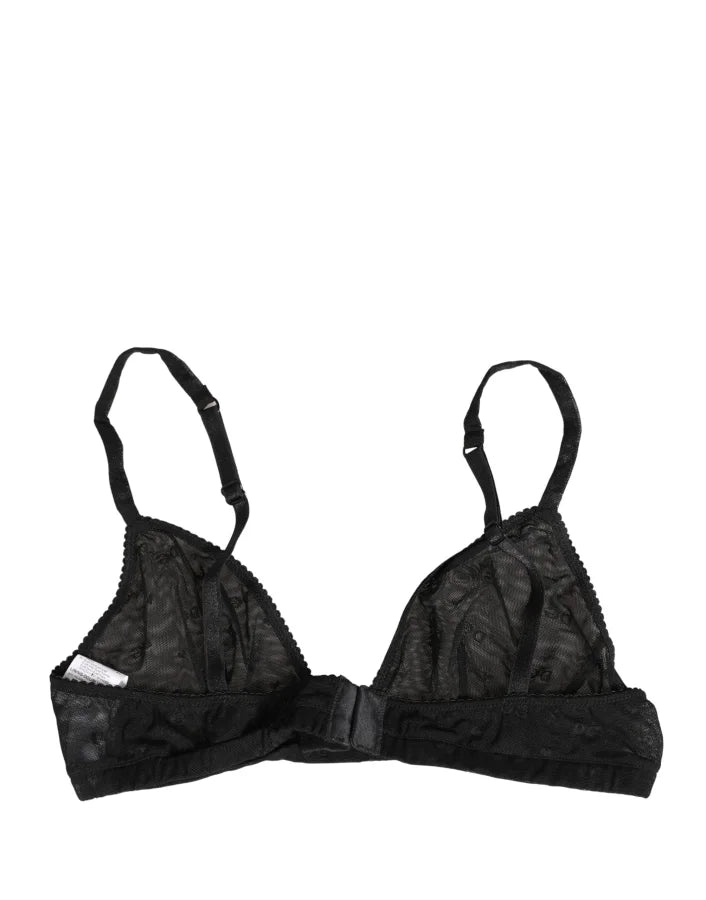 Dolce &amp; Gabbana Black Nylon Stretch Soft Cup Brassiere Underwear
