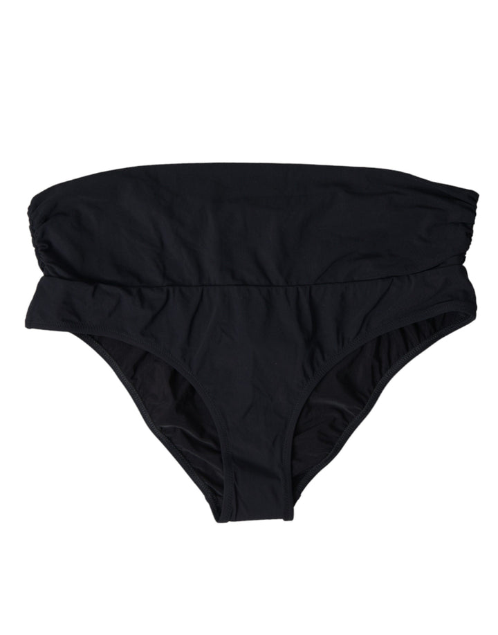 Dolce &amp; Gabbana Black Nylon Stretch Swimwear Slip Bottom Bikini - Women’s Classic Bikinis