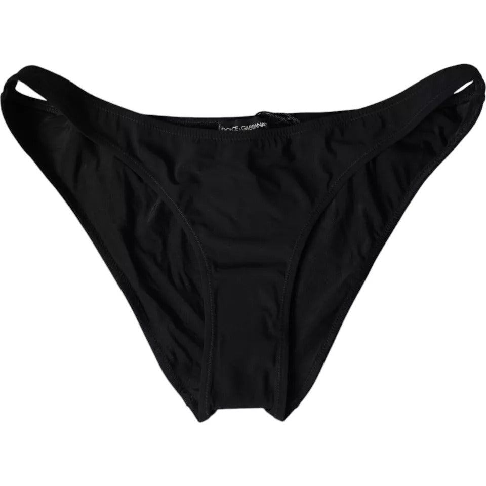 Dolce &amp; Gabbana Black Nylon Swimwear Beachwear Bottom Bikini - Women’s Classic Bikinis