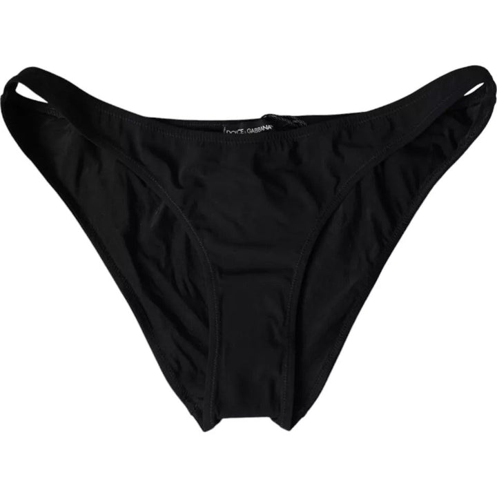 Dolce &amp; Gabbana Black Nylon Swimwear Beachwear Bottom Bikini - Women’s Classic Bikinis