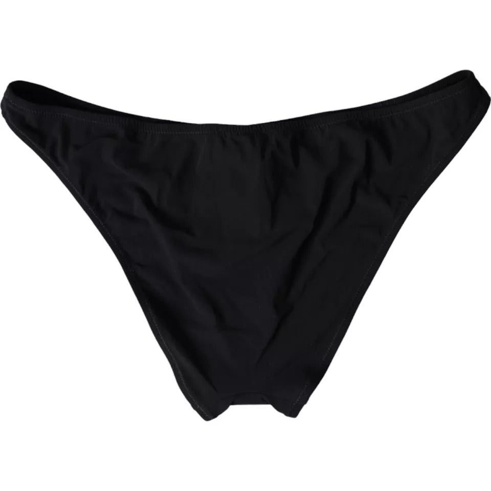 Dolce &amp; Gabbana Black Nylon Swimwear Beachwear Bottom Bikini - Women’s Classic Bikinis