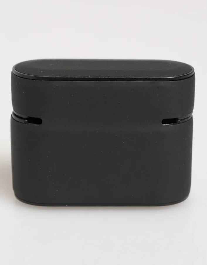 Dolce &amp; Gabbana Black Orange Rubber Logo Embossed Accessory Airpods Case