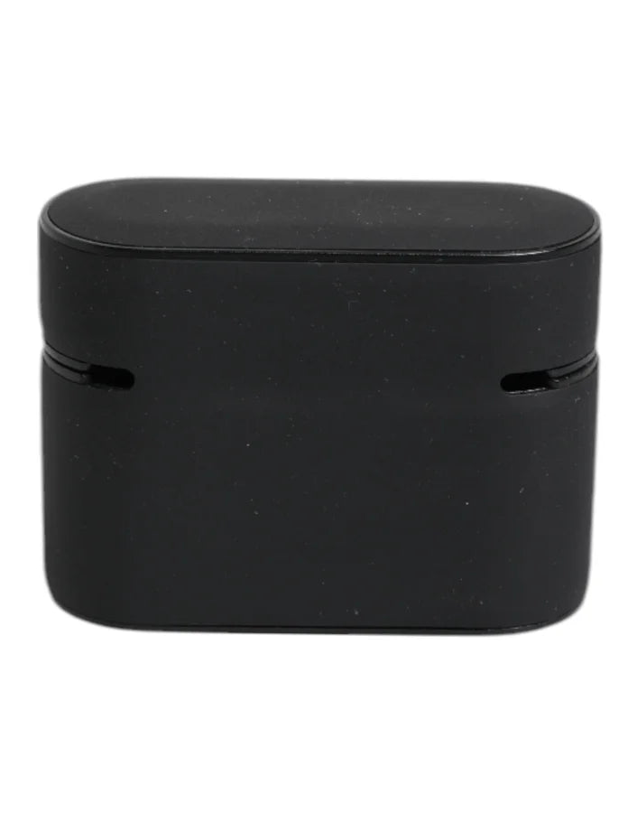 Dolce &amp; Gabbana Black Orange Silicone Embossed Logo Airpods Case