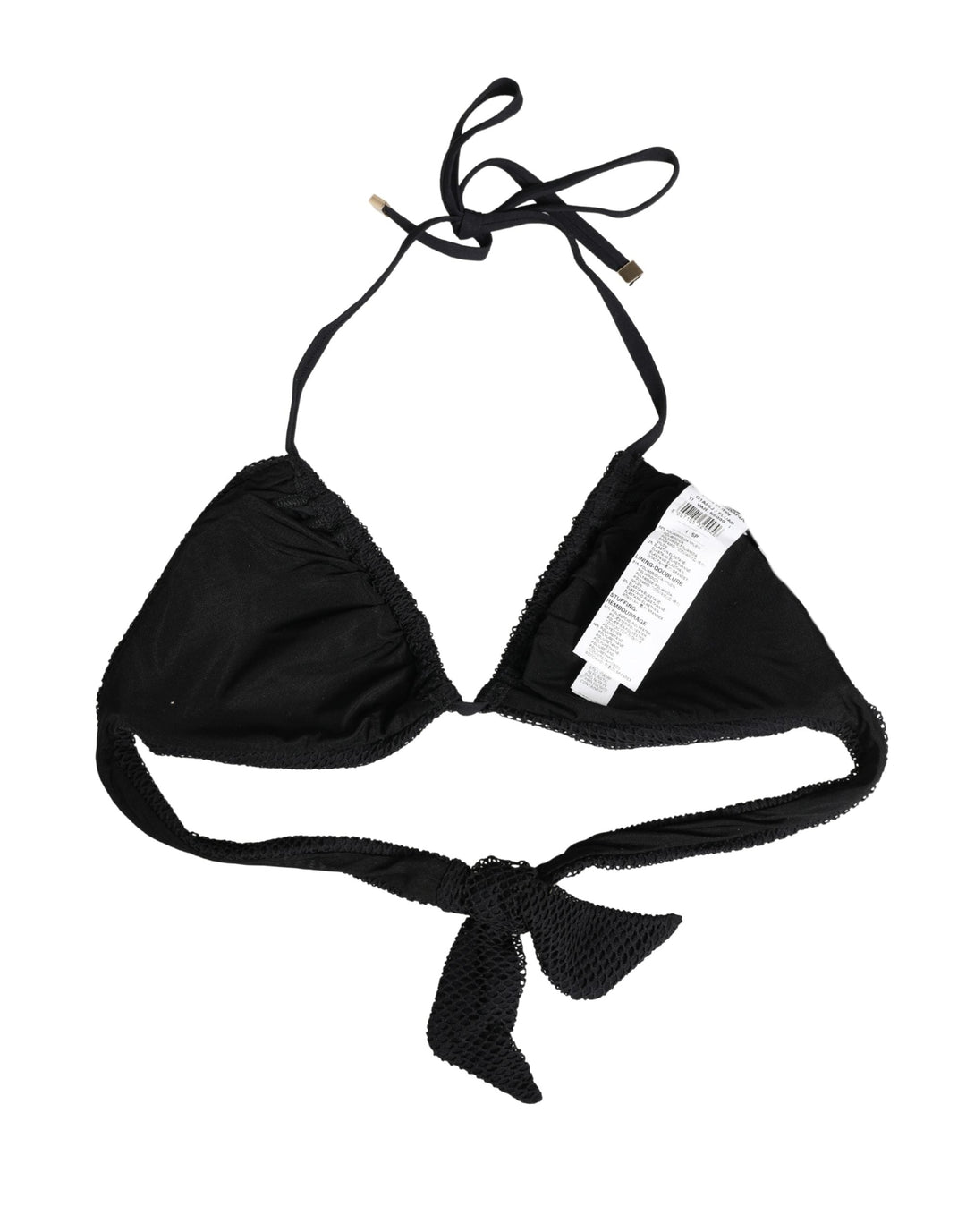 Dolce &amp; Gabbana Black Padded Triangle Halter Bikini Top Swimwear - Women’s Tops