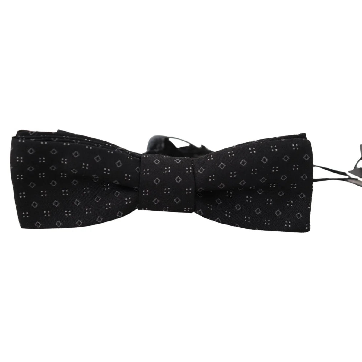 Dolce & Gabbana Black Pattern Silk Adjustable Neck Papillon Bow Tie