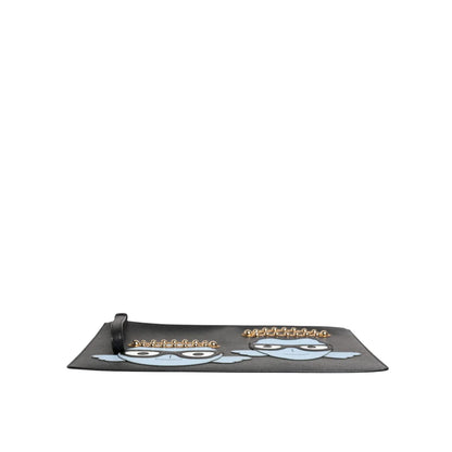 Dolce & Gabbana Black Pebbled Leather Pouch Bag with Stud Detailing