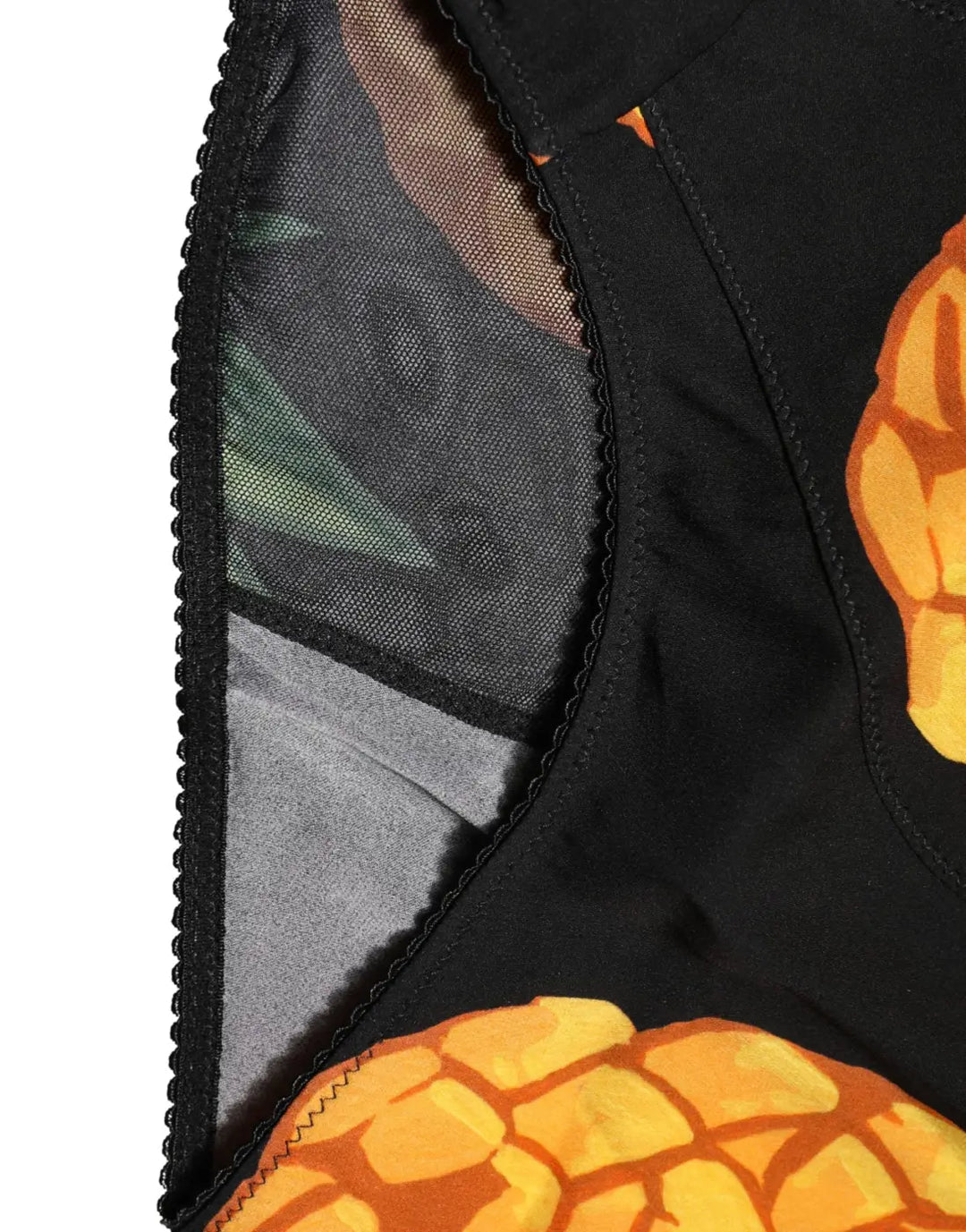 Dolce &amp; Gabbana Black Pineapple High Waist Girdle Panty Underwear