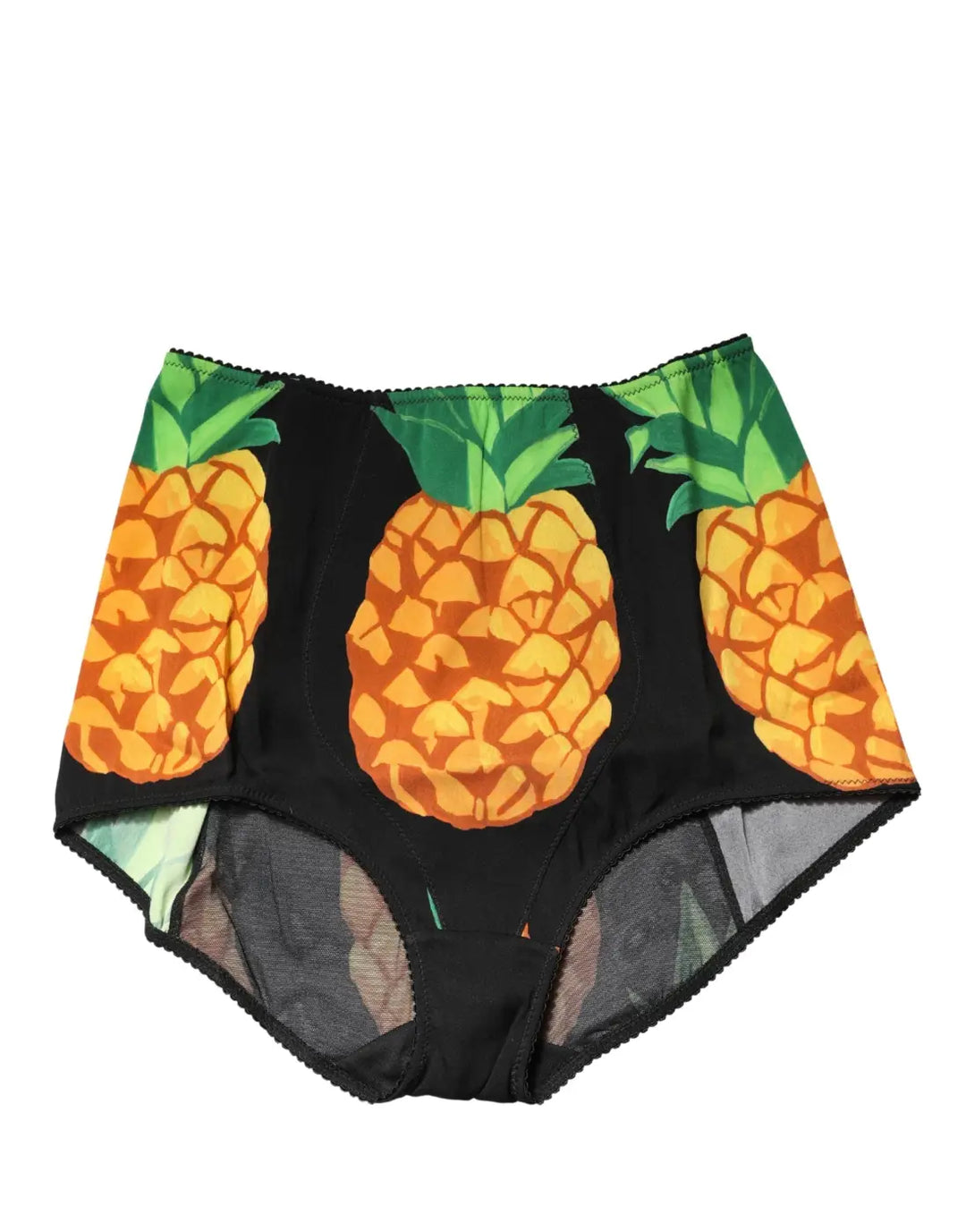 Dolce &amp; Gabbana Black Pineapple High Waist Girdle Panty Underwear