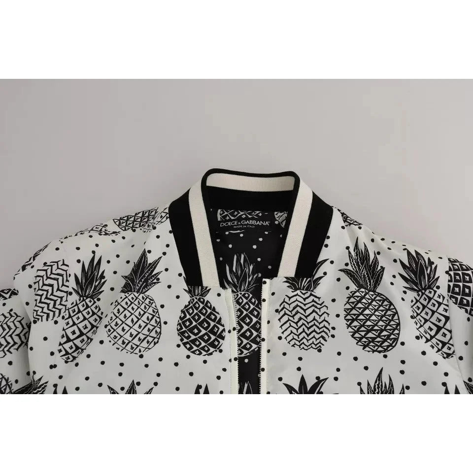 Dolce Gabbana Black Pineapple Jacket Authentic and Stylish &