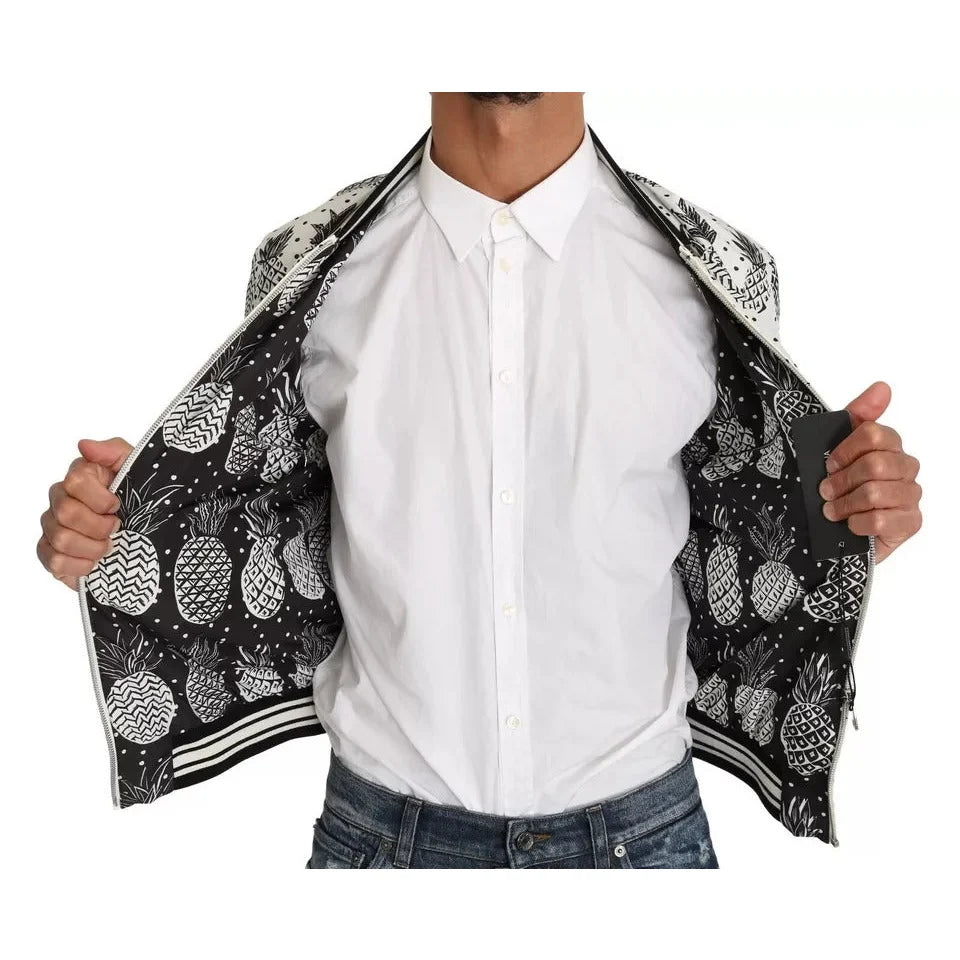 Dolce Gabbana Black Pineapple Jacket Authentic and Stylish &