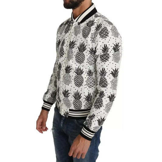 Dolce Gabbana Black Pineapple Jacket Authentic and Stylish &
