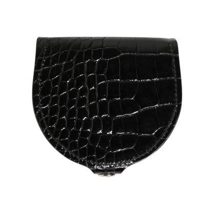 Dolce and Gabbana Black Polished American Alligator Leather Wallet &