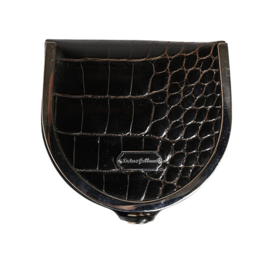 Dolce and Gabbana Black Polished American Alligator Leather Wallet &