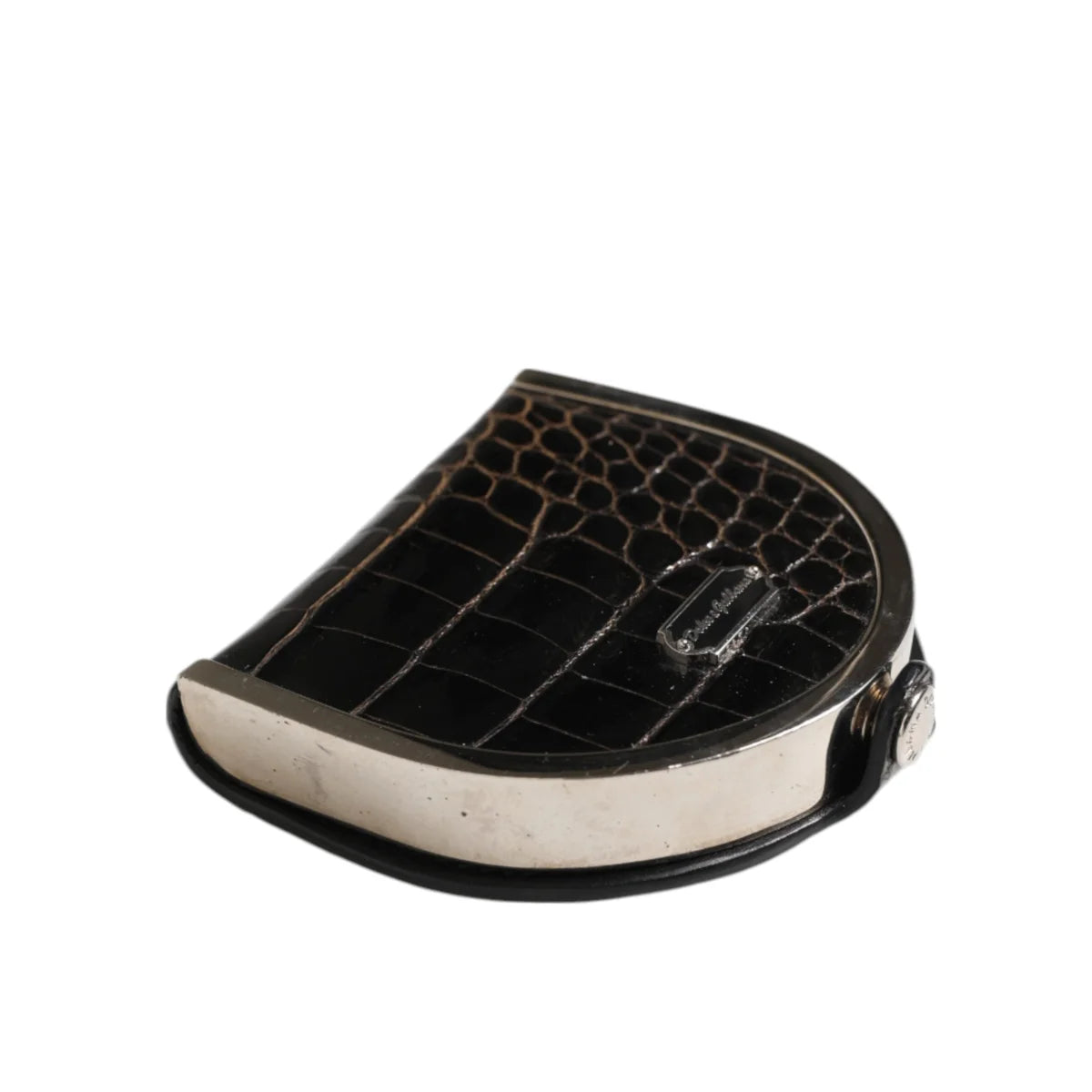 Dolce and Gabbana Black Polished American Alligator Leather Wallet &