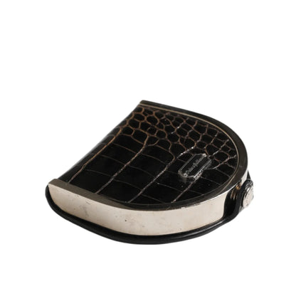 Dolce and Gabbana Black Polished American Alligator Leather Wallet &