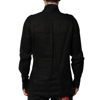 Dolce & Gabbana Black Polka Dot Casual Shirt for Effortless Style