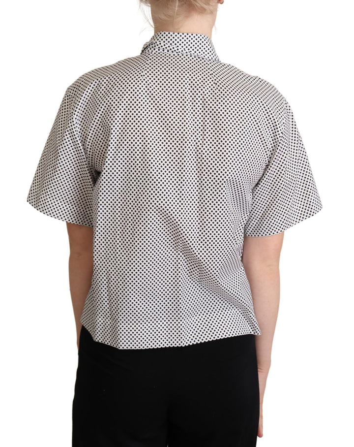 Dolce &amp; Gabbana Shirts - Black Polka Dot Collared Shirt White