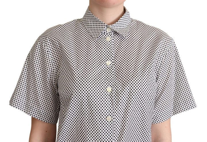 Dolce &amp; Gabbana Shirts - Black Polka Dot Collared Shirt White