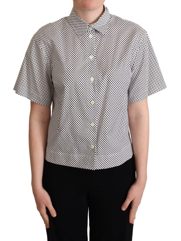 Dolce & Gabbana Shirts - Black Polka Dot Collared Shirt White
