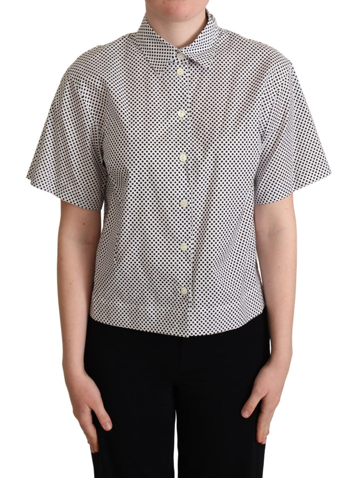 Dolce &amp; Gabbana Shirts - Black Polka Dot Collared Shirt White