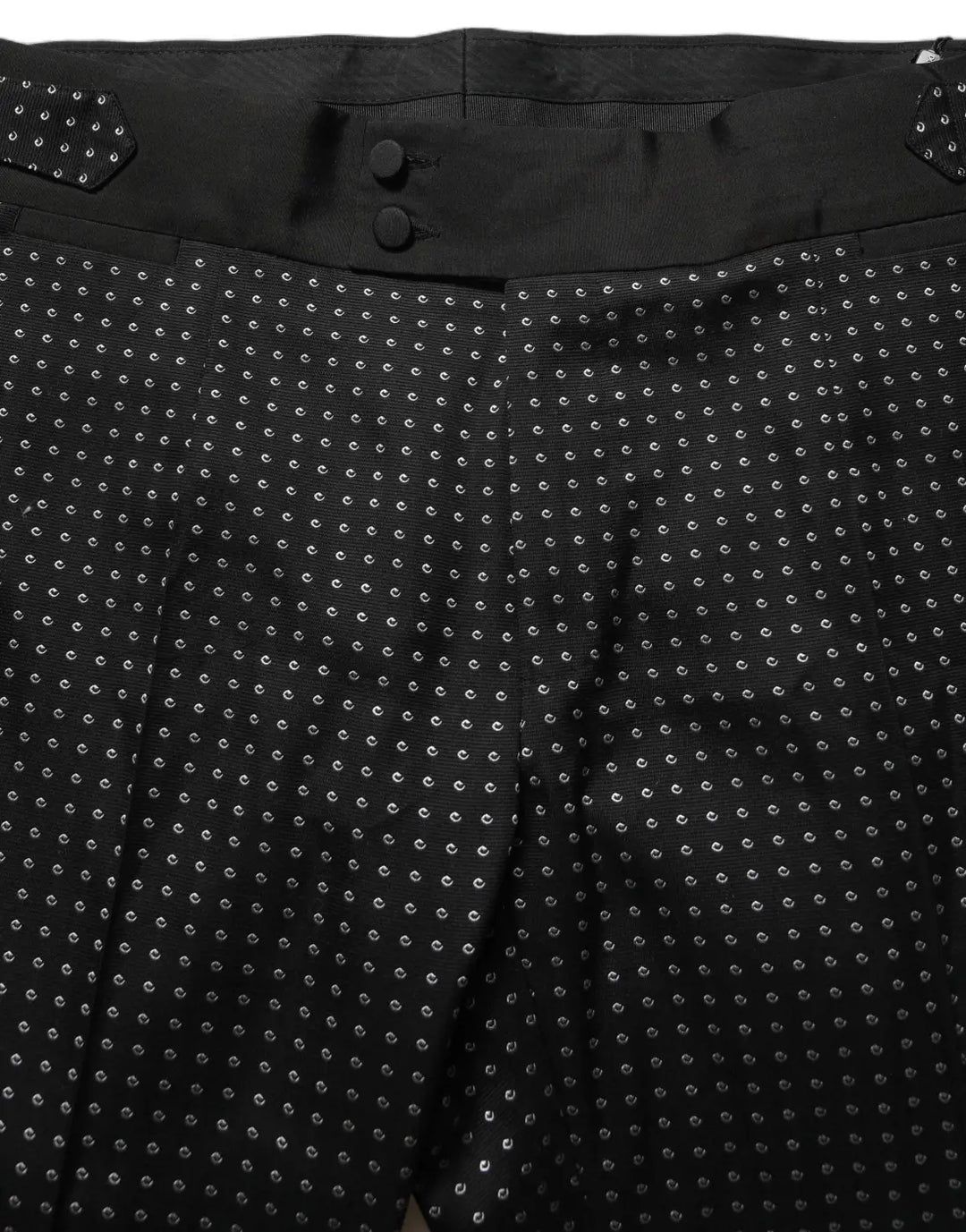 Dolce &amp; Gabbana Black Polka Dot Cotton Dress Trouser Pants