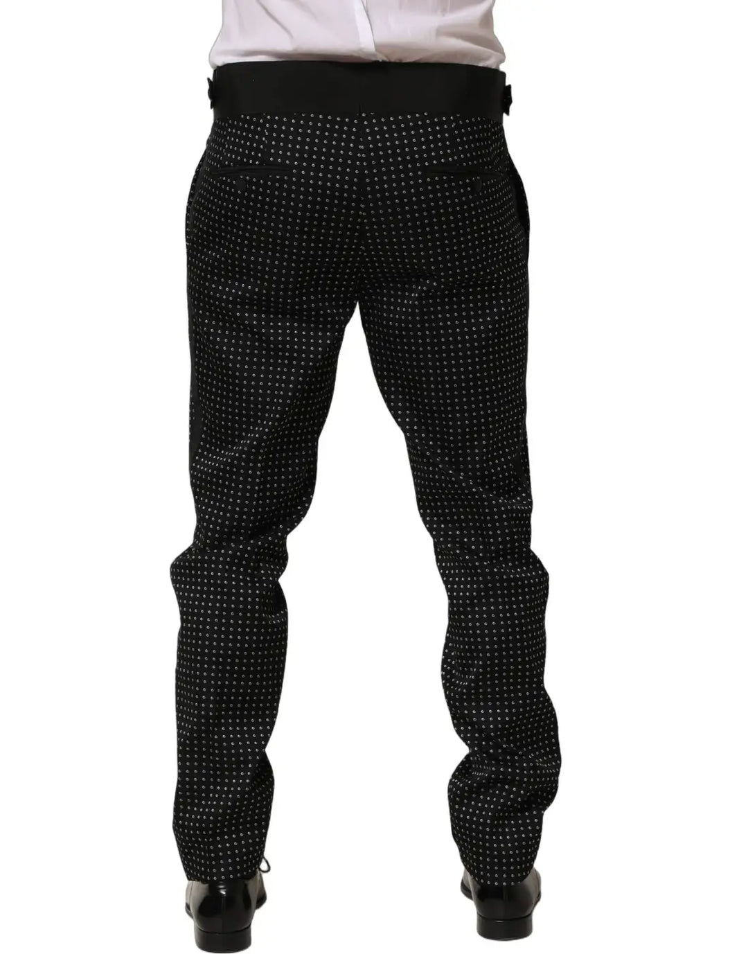 Dolce &amp; Gabbana Black Polka Dot Cotton Dress Trouser Pants