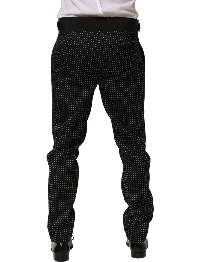 Dolce &amp; Gabbana Black Polka Dot Cotton Dress Trouser Pants